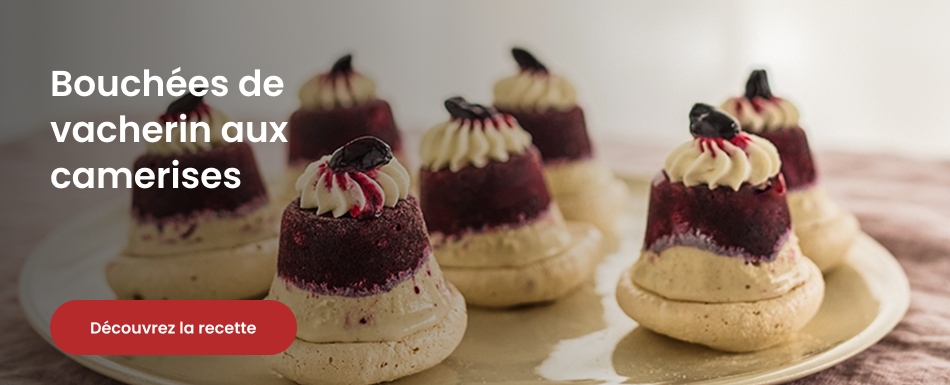 Bouchées de vacherin aux camerises