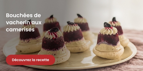 Bouchées de vacherin aux camerises