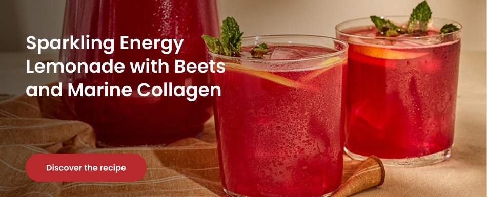 Sparkling Energy Lemonade with Beets and Marine Collagen